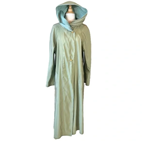 Mycra Pac Now Donatella Green/Blue Reversible Hooded Rain Coat